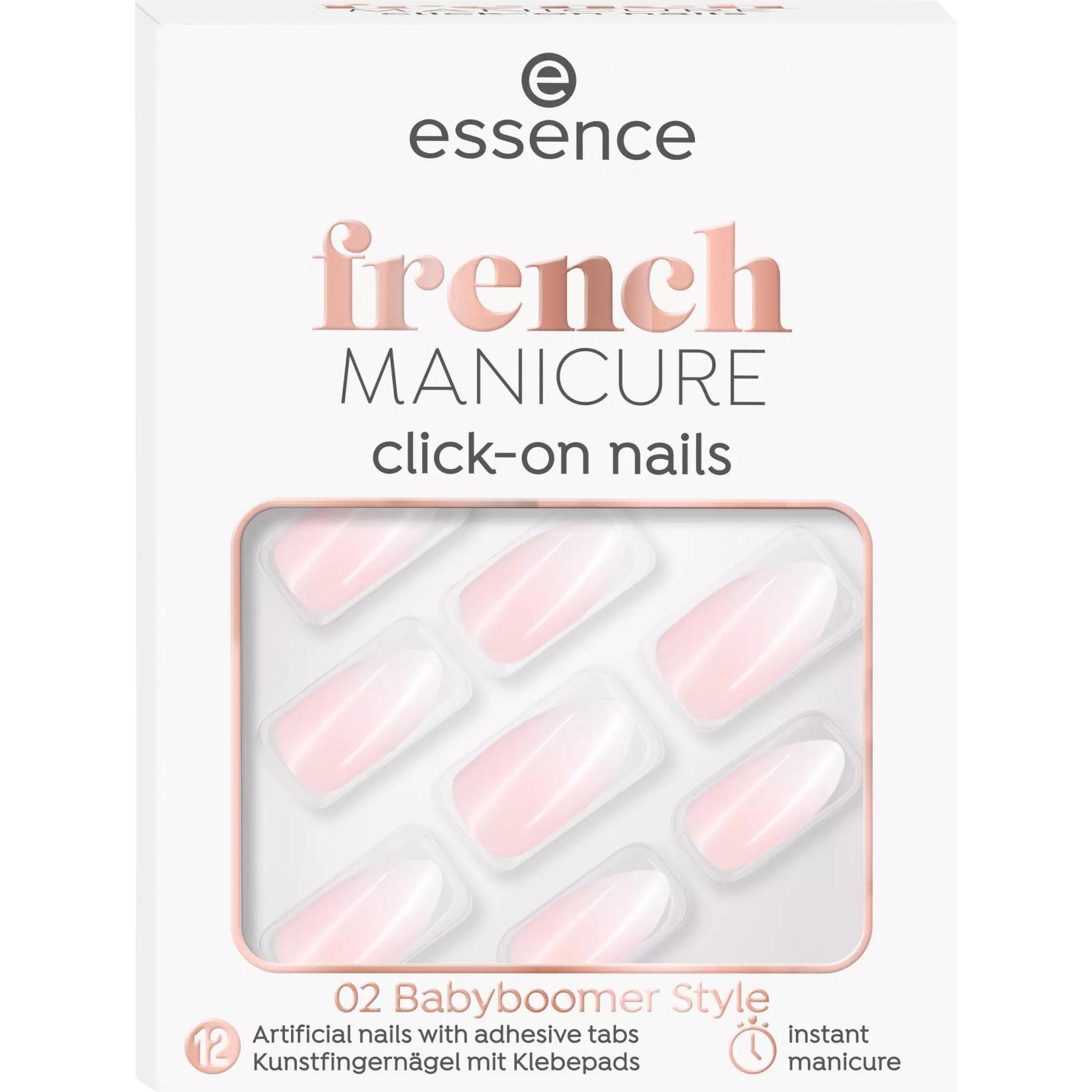 Thumbnail - essence, Nagelstyling + Kunstnägel, French Manicure Click-on Nails 12 Stück (Kunstnägel, Nude)