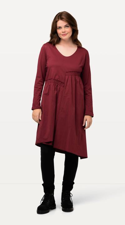 Actual product image Ulla Popken Eco Cotton Asymmetric Cross Seam Long Sleeve Dress (46, 48)
