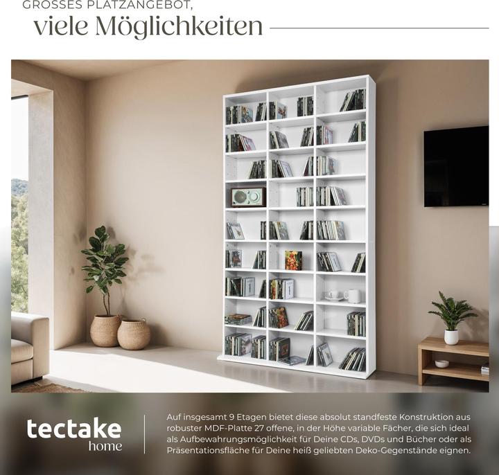 Immagine prodotto tectake Scaffale per i media (102 x 23,5 x 180 cm)