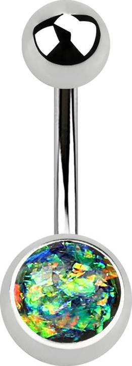 Immagine prodotto Star Piercing Banana argento con glitter opale verde scuro (senza ottone, Acciaio chirurgico 316L)