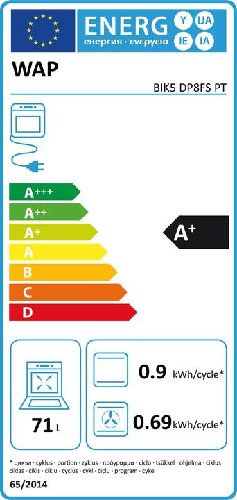 Energie-Label Bauknecht BIK5 DP8FS PT A+ Edelstahl