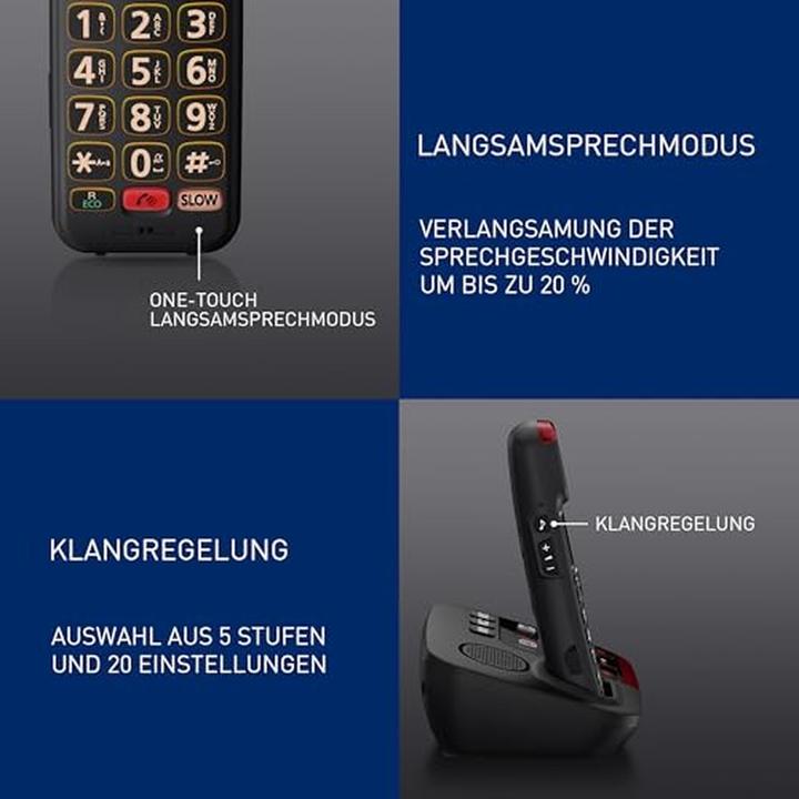 Actual product image Panasonic Téléphone fixe numérique sans fil avec répondeur, haut volume, mode parole lente et blocage d'appels