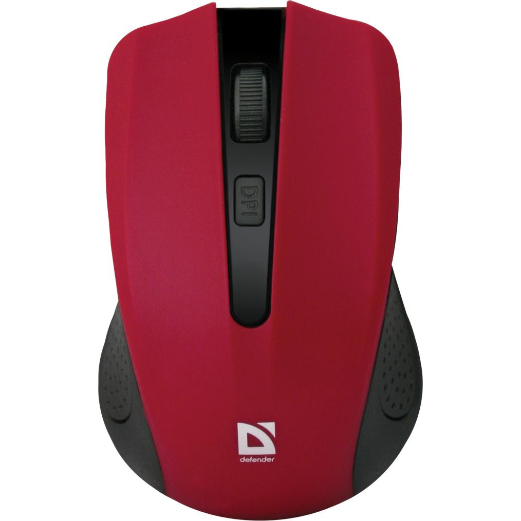 Thumbnail - Defender MM-935 Maus Beidhändig RF Wireless Optisch 1600 DPI (Kabellos), Maus, Rot