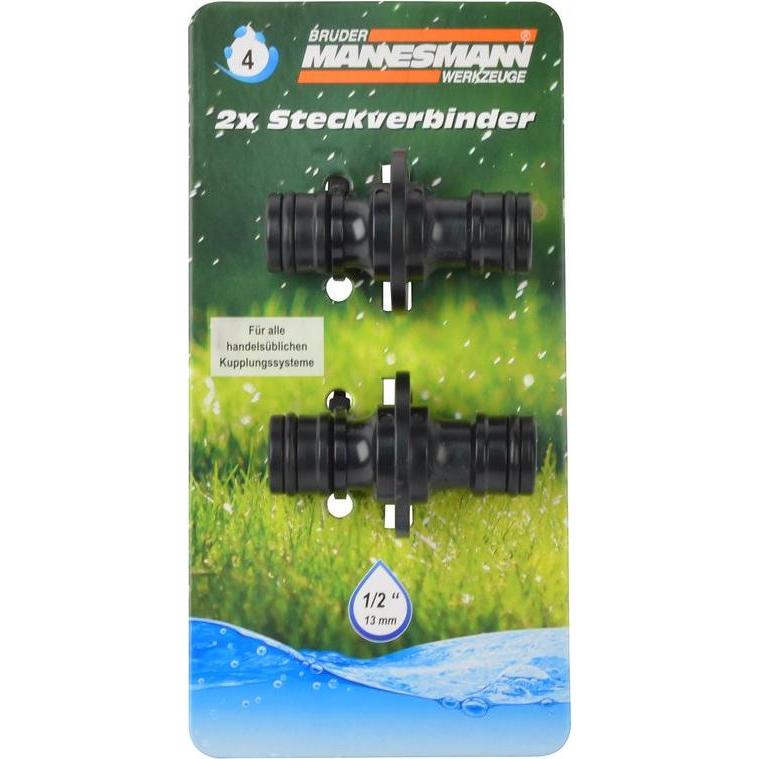 Mannesmann, Schlauchanschluss + Schlauchverbinder, Schlauchverbinder für Schlauchkupplung,Set schwarz, für alle handelsü...