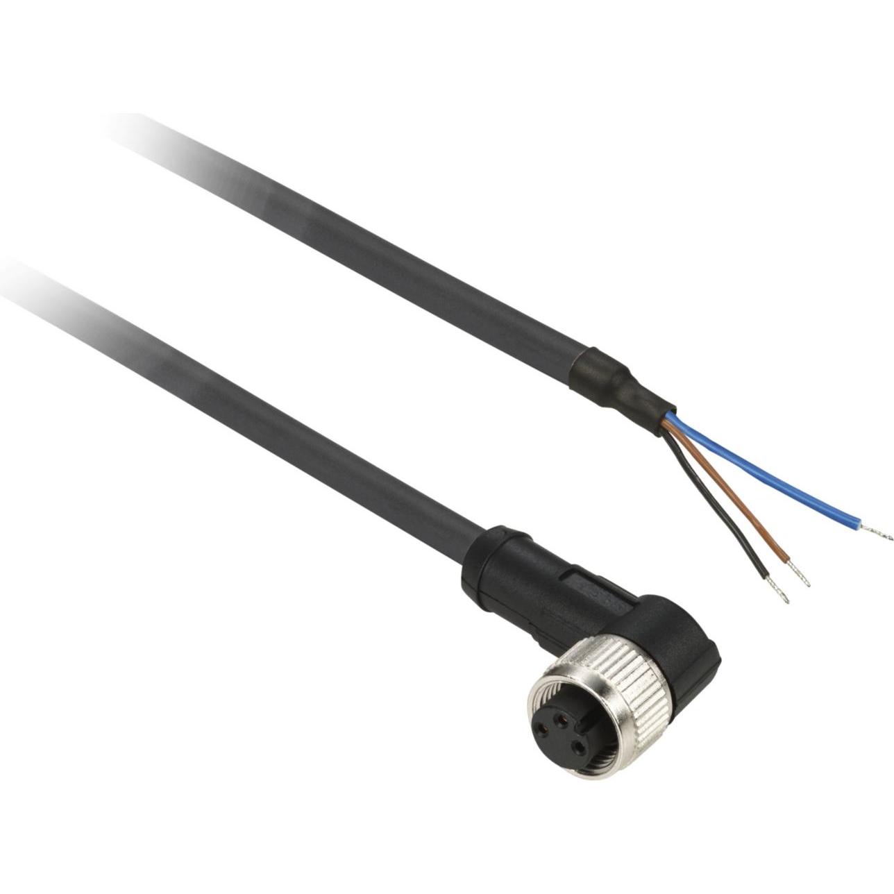 Schneider Electric XZ-Vorverdrahtete Buchsen, abgewinkelt, XZCP0366L10, Elektronikkabel + Stecker, Schwarz