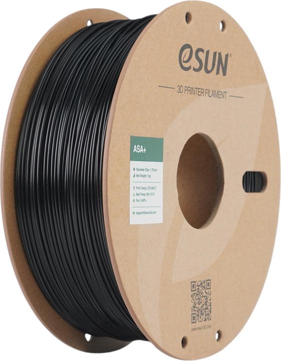 Productafbeelding eSUN ASA+ 1,75mm BLACK 1kg (ASA, 1.75 mm, 1000 g, Zwart)