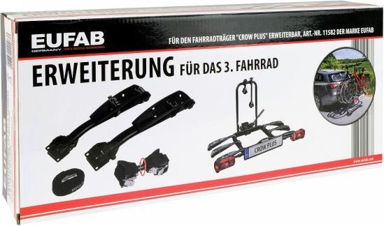 Produktbild Eufab Erweiterung 3. Fahrrad für Fahrradträger CrowPlus (Schwarz)