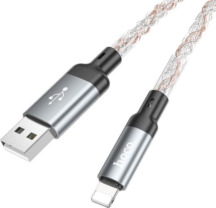 Image du produit Hoco Cable cable USB A to Lightning 2,4A U112 1 m gray (1 m, USB 3.0, 18 W)