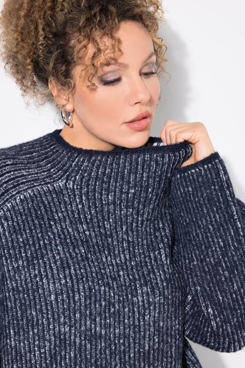 Actual product image Ulla Popken Striped Wool Blend Turtleneck Sweater (42, 44)