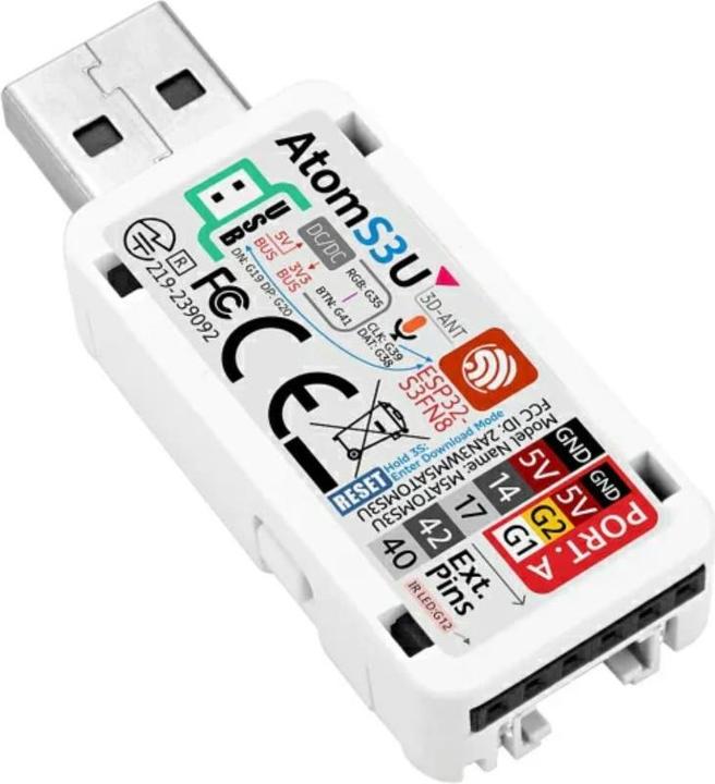 Productafbeelding M5Stack AtomS3U ESP32S3 Ontwikkelingskit met USB-A