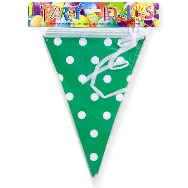 Penword Grüne gepunktete Flaggengirlande 27,5 cm x 6 m