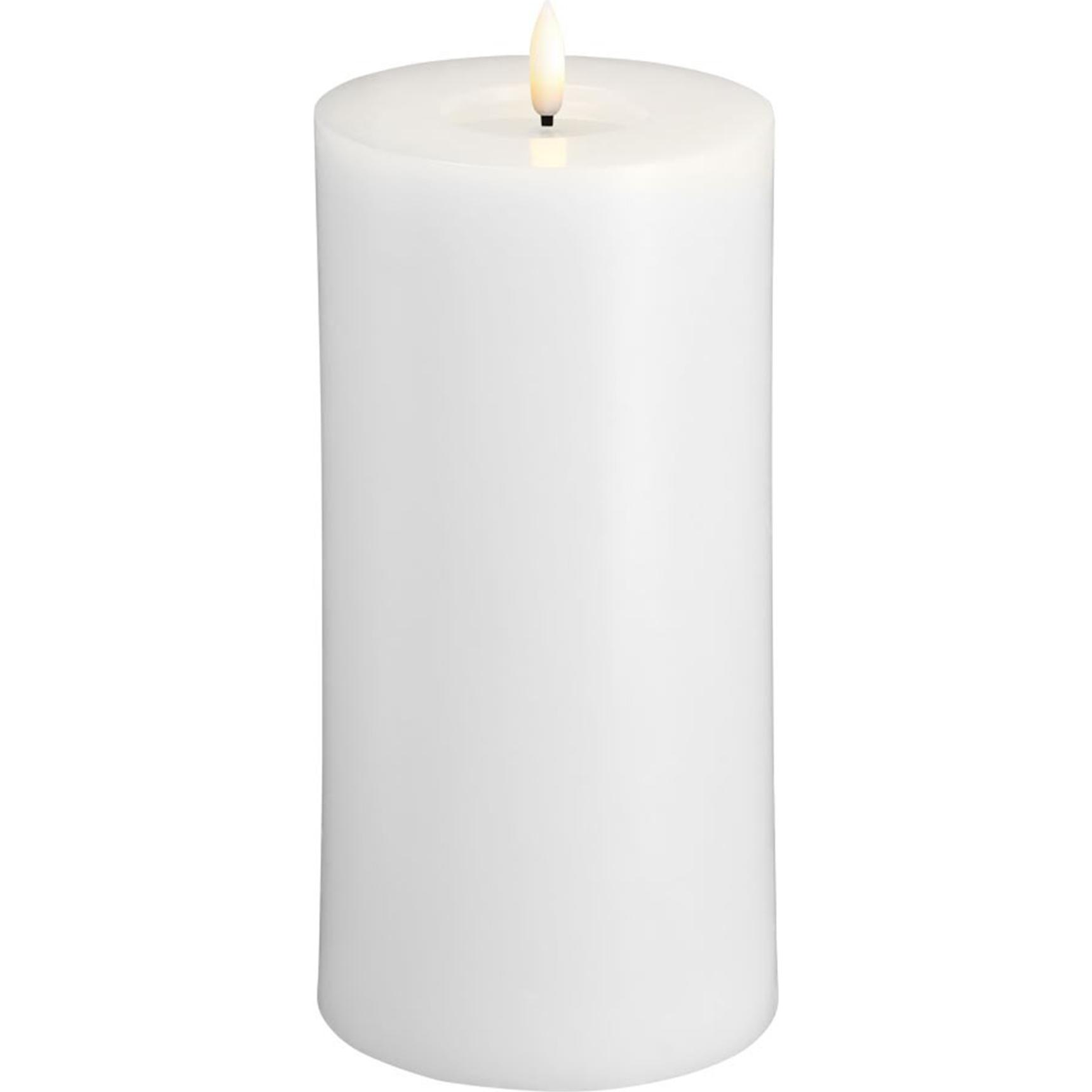 Konjac Sponge, Candela a LED, Moods & More MM LED pillar candle, Silk, Melted, Classic white, 99x200 mm