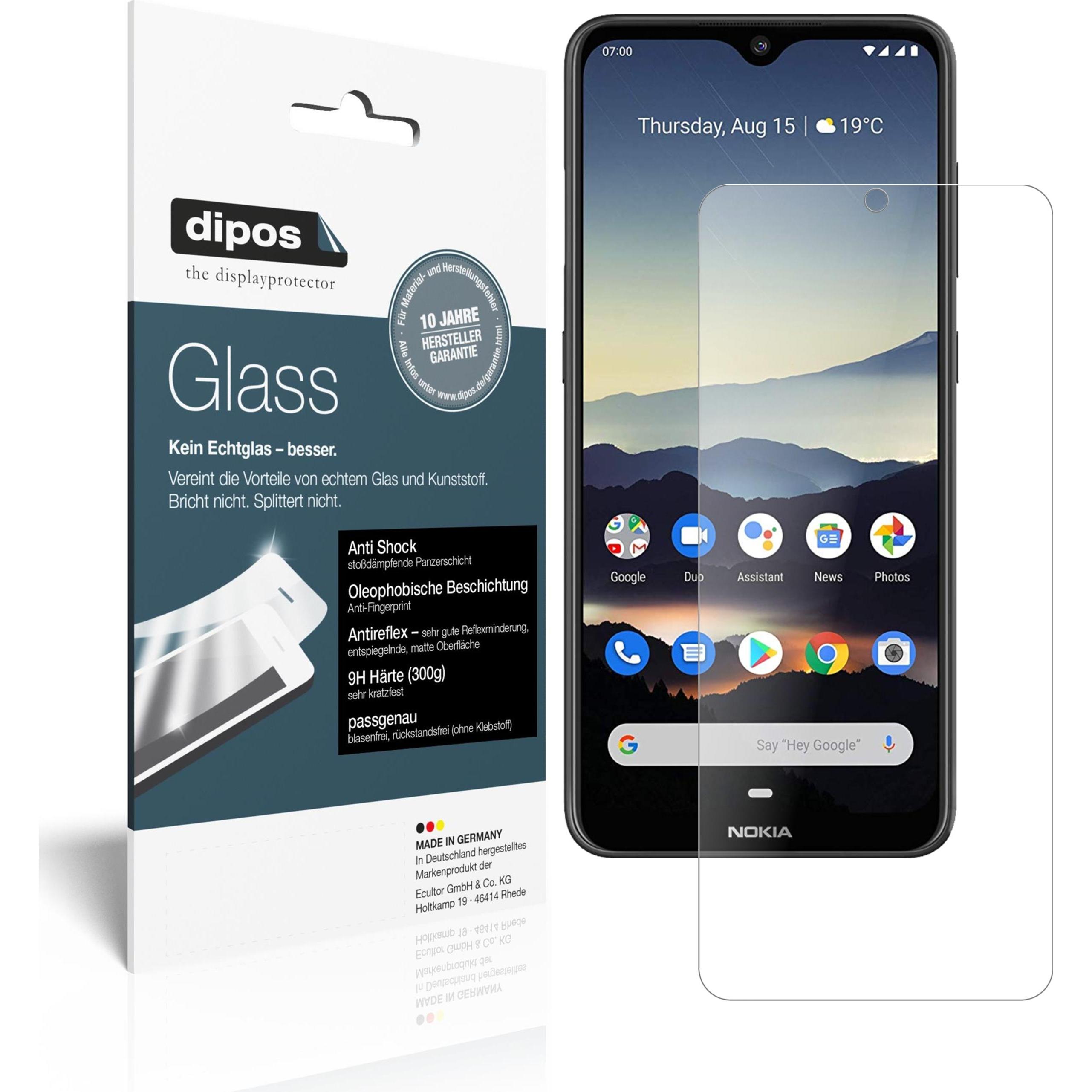 Dipos Displayschutz Anti-Shock (2 Stück, Nokia 7.2), Smartphone Schutzfolie, Transparent