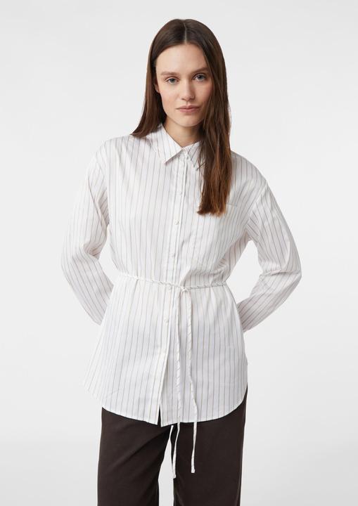 Immagine prodotto Comma Bluse Modisch gestreifte Popeline Hemdbluse mit Bindeband in der Taille (34)