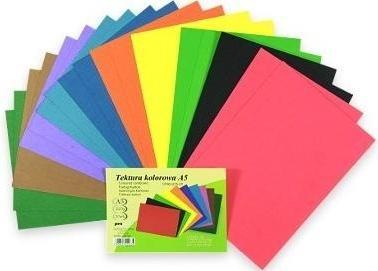 Penword A5 coloured cardboard, mix, 20 pcs (Multicoloured, 20 x)