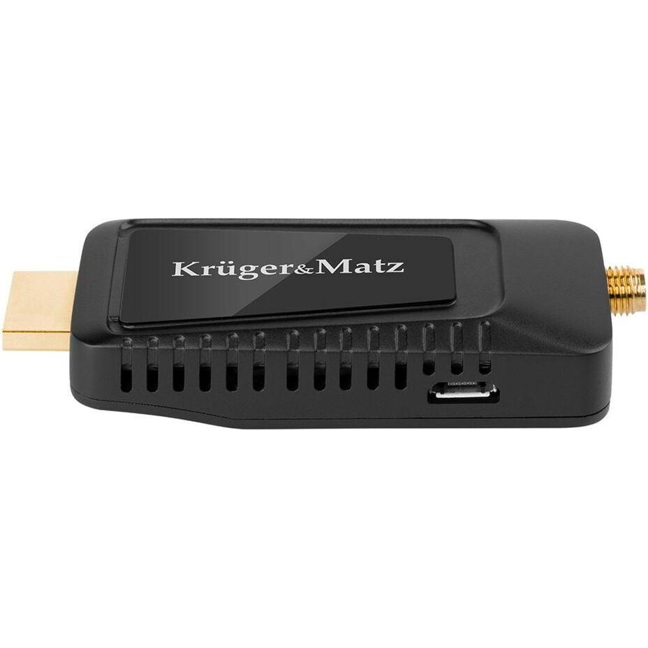 Krüger&Matz KRUGER & MATZ mini Imtuvas DVB-T2 H.265 HEVC KM9999 (DVB-T, DVB-T2), Ricevitore TV, Nero