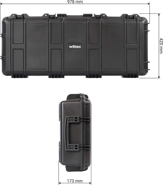 Actual product image Wiltec Waffenkoffer 97,8x42x17,3cm Langwaffenkoffer Gewehrkoffer Koffer Gewehr
