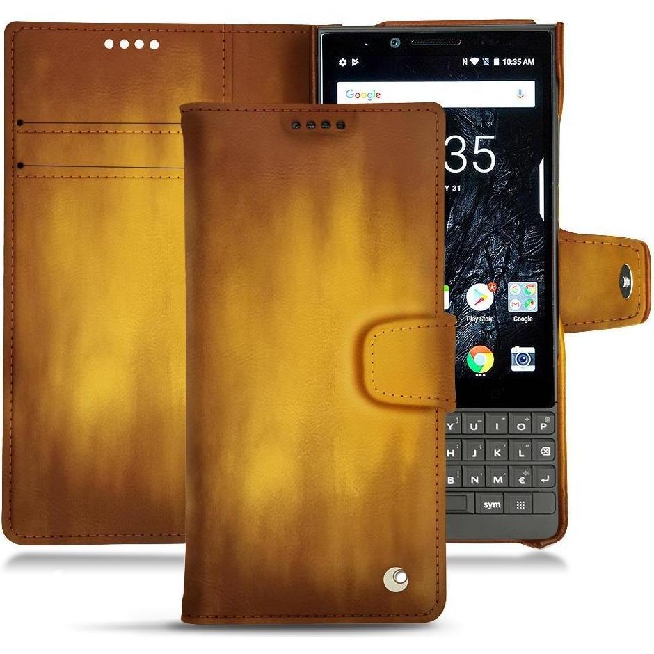 Thumbnail - Noreve Lederschutzhülle Wallet (Blackberry KEY2), Smartphone Hülle, Gold