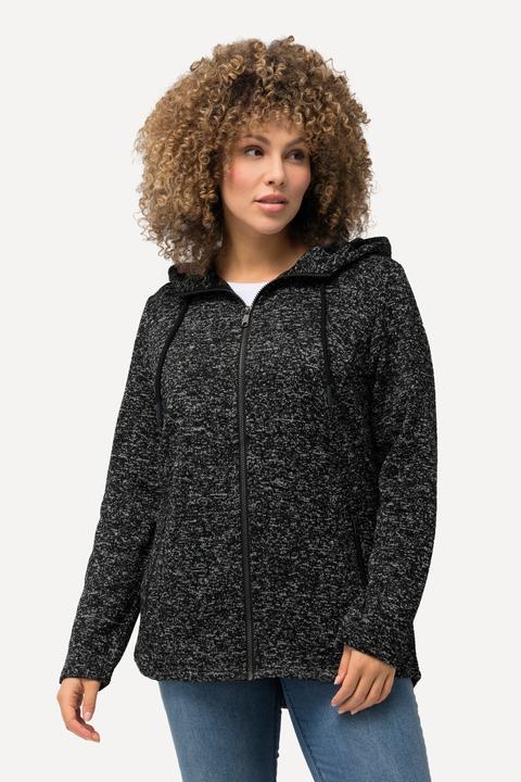 Produktbild Ulla Popken Strickfleece-Jacke, Kapuze, Reissverschlusstaschen (60)
