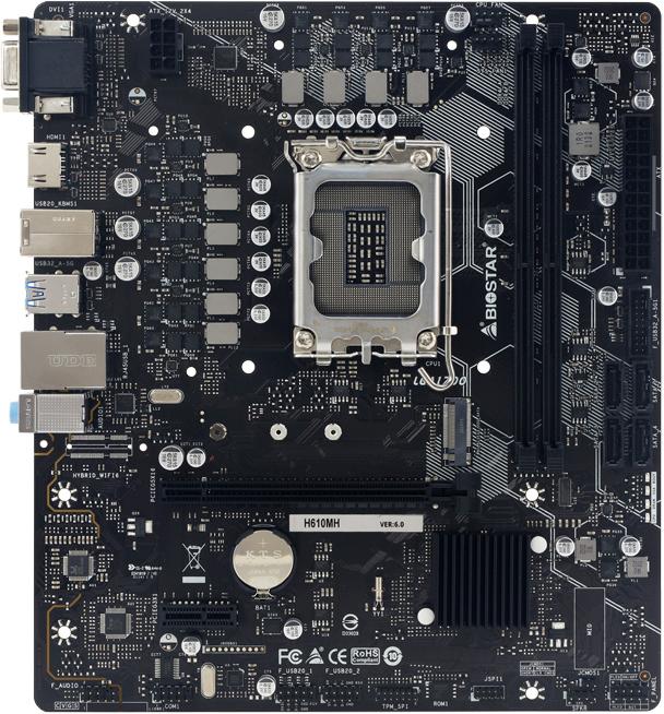 Actual product image Biostar MB H610MH H610,S1700,mATX,Intel (LGA 1700, Intel H610, mATX)