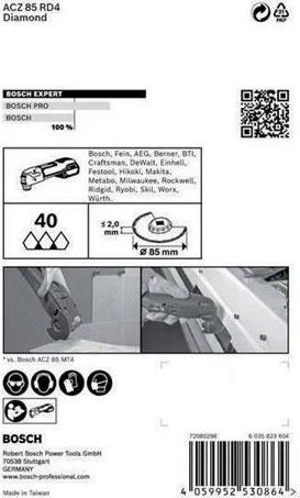 Productafbeelding Bosch Professional Zubehör Blau Zubehör 2608902057 EXPERT Starlock Segmentblatt ACZ 85 RD4 Diamantschliff+Abrasiv 85 1x