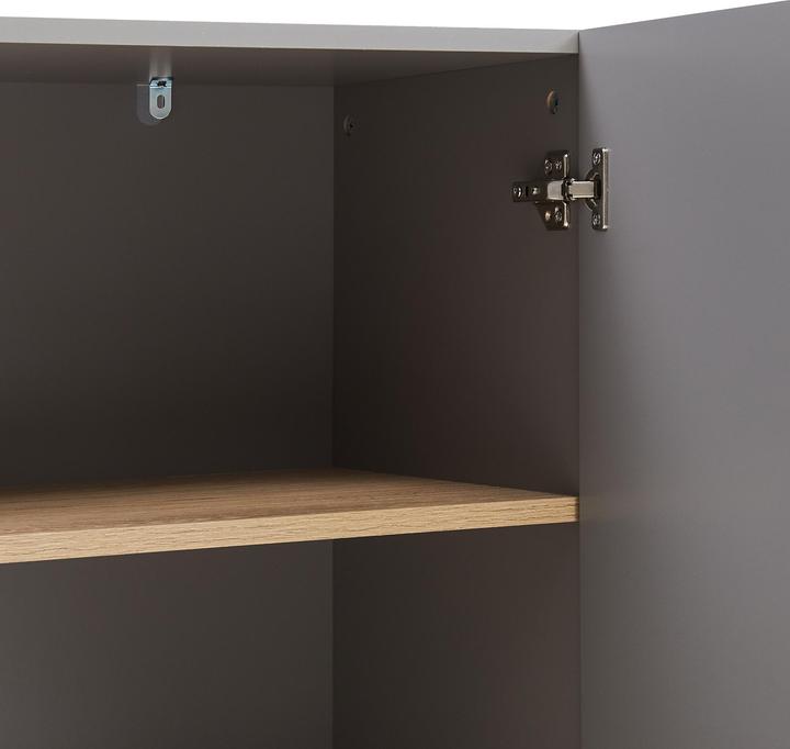 Image du produit En.Casa Sideboard Starvili mit 2 Türen 75x76x38 cm Grau (76 x 38 x 75 cm)