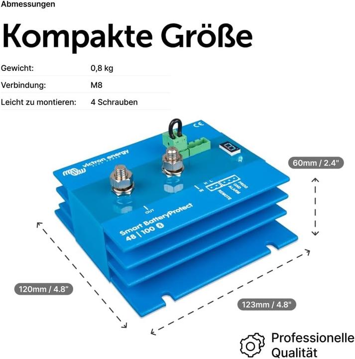 Actual product image Victron Energy Smart Battery Protect 48V-100A BPR110048000 Battery Isolator