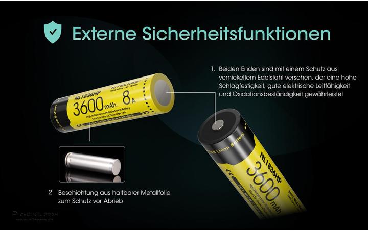 Produktbild Nitecore Li-Ion Akku 18650 - 3600mAh - NL1836HP