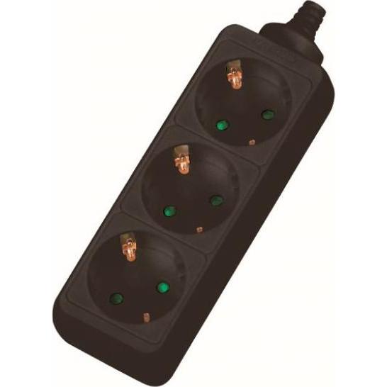 Dexlan, Steckdosenleiste, Steckdosenleiste 3-fach, Anschlussleitung 4,0 m, schwarz (3 x, CEE 7/3, 4 m)