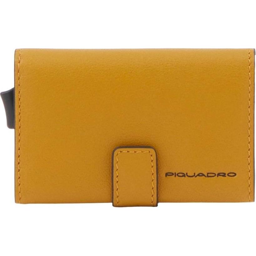 Piquadro Uomo Marrone Uomini, Portafoglio, Black Square, Leather Card Holder, Square Sliding System, Pp5649b,