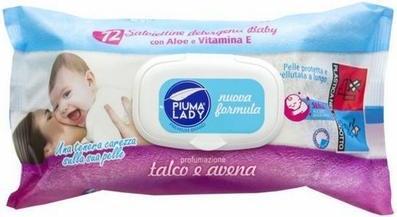 Produktbild Piuma Lady Baby Wipes 72 Stück mit Talkum und Hafer