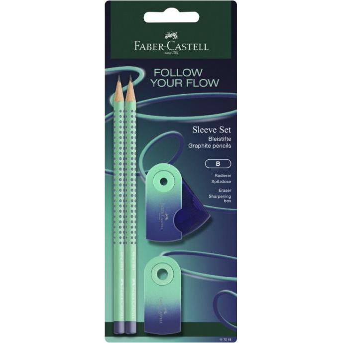 Faber-Castell, Matite, Flow Edition Grip Buzzing Blue (B, 2x)