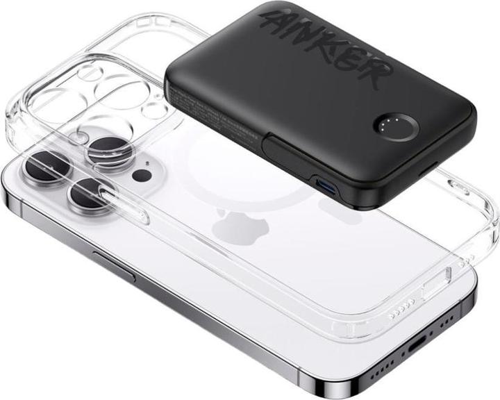 Produktbild Anker 322magGo wireless magnatic Power Bank 5000mAh 7,5W with stand black (5000 mAh, 12 W, 18.50 Wh)