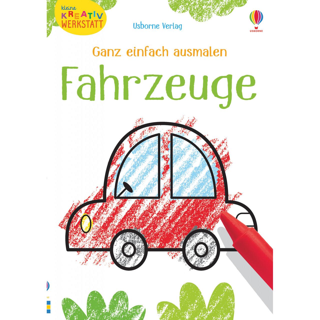 Usborne Publishing Kleine Kreativ-Werkstatt - Ganz einfach ausmalen: Fahrzeuge
