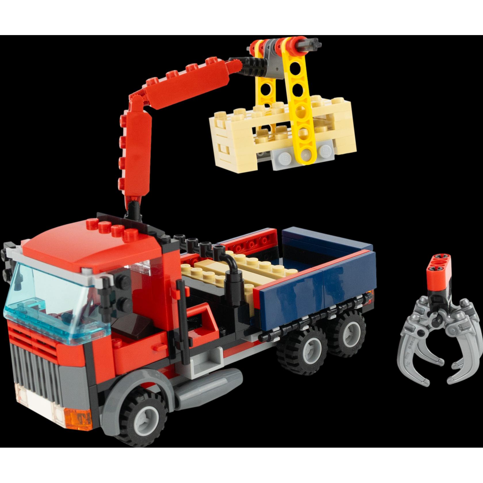LEGO Stein-Experte MOC LKW mit 3 Paletten und Ladekran + 1 zufaellige Minifigur NEU! 1 Set