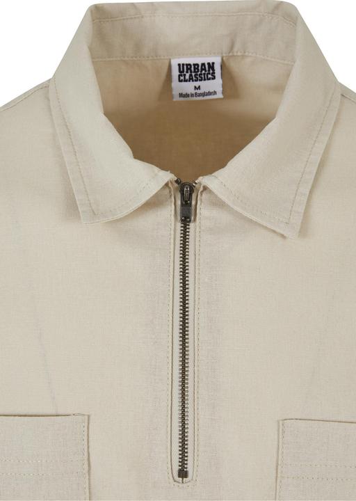 Immagine prodotto Urban Classics Camicia con mezza zip in cotone e lino (XL)