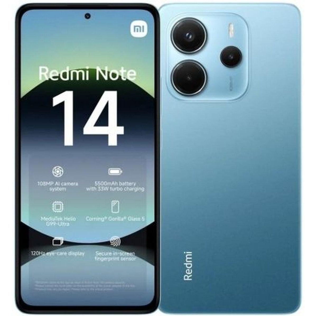 Xiaomi Redmi Note 14 (256 GB, Ocean Blue, 6.67", Dual SIM, 4G), Smartphone, Blau