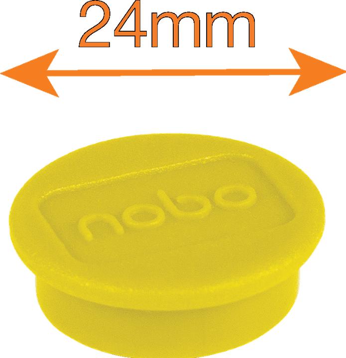 Actual product image Nobo Magnet round 24mm 1915295 yellow 10 pieces (10 x)