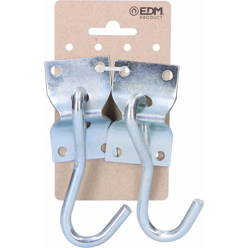 EDM, Accessori per mobili da giardino, 2 unit. plate with hook hanger for hammock 70x45mm chrome