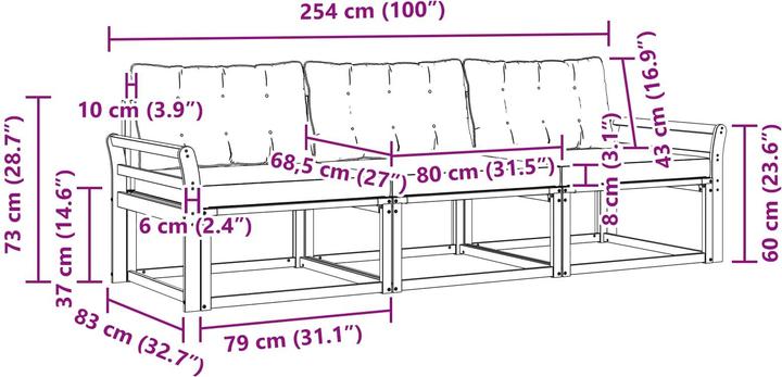 Produktbild vidaXL Outdoor-Sofa