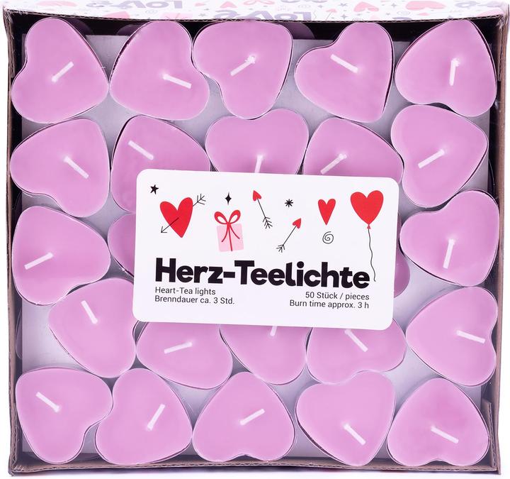 Produktbild Pajoma Teelichter in Herzform Pink, 50 Stk (50 Stk.)