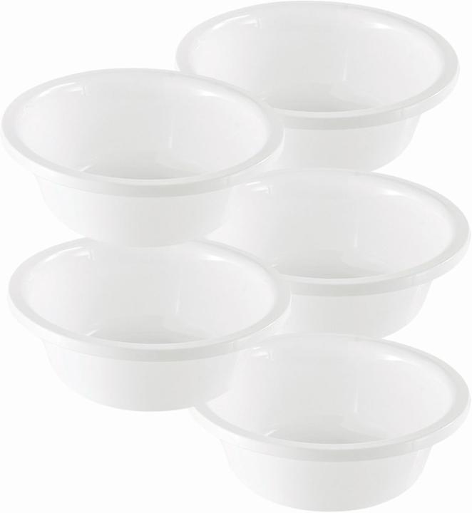 Actual product image Novaliv 5x Spülschüssel Rund 2L, D24 cm, Weiss, BPA-frei Spülmaschinenfest Ideal für Küche und Campin