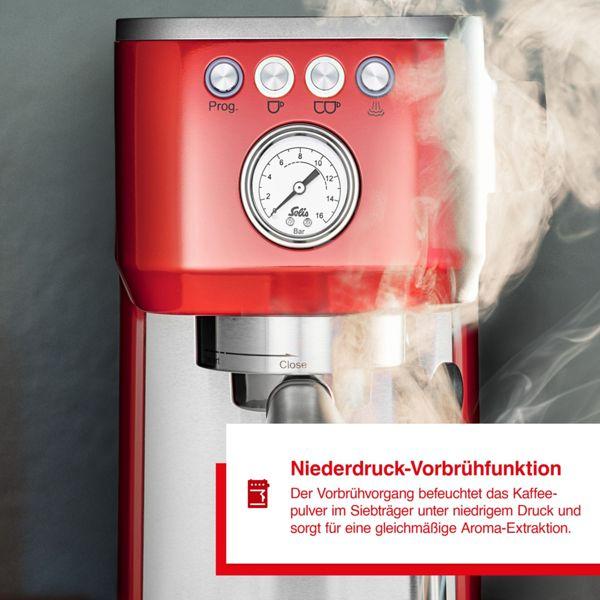Productafbeelding Solis Barista Perfetta Plus 1016 portafiltermachine rood 980,19