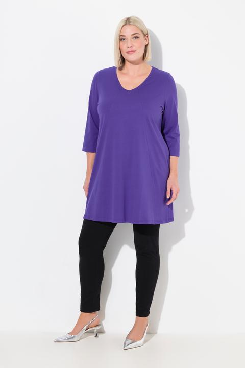 Produktbild Ulla Popken Longshirt, Ziernähte, A-Linie, V-Ausschnitt, 3/4-Arm (50, 52)