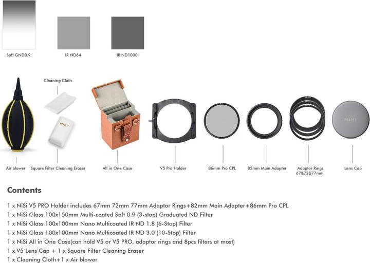 Produktbild Nisi Starter Kit (ND- / Graufilter, ND- / Grauverlauffilter, 100 mm)