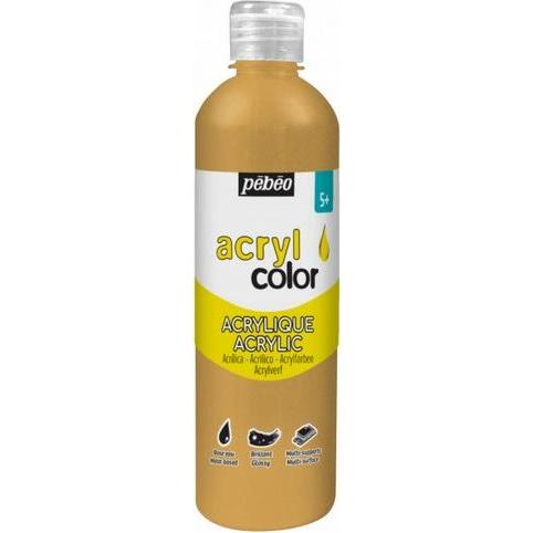 Pebeo, Künstlerfarbe + Bastelfarbe, Acrylcolor (Gold, 500 ml)