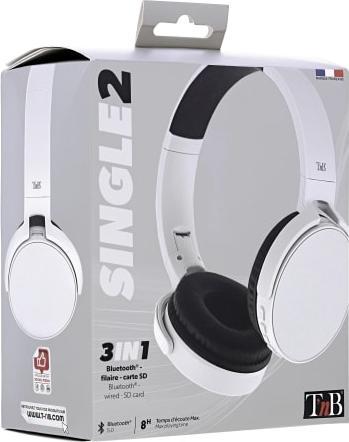 Actual product image T'nB TNB Casque bluetooth Single 2 Gris (No noise cancellation, 8 h, Wireless)