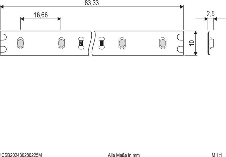 Productafbeelding EVN ICSB202430280225M LED-strip IP20 (Warm wit, 2500 cm, Interieur)