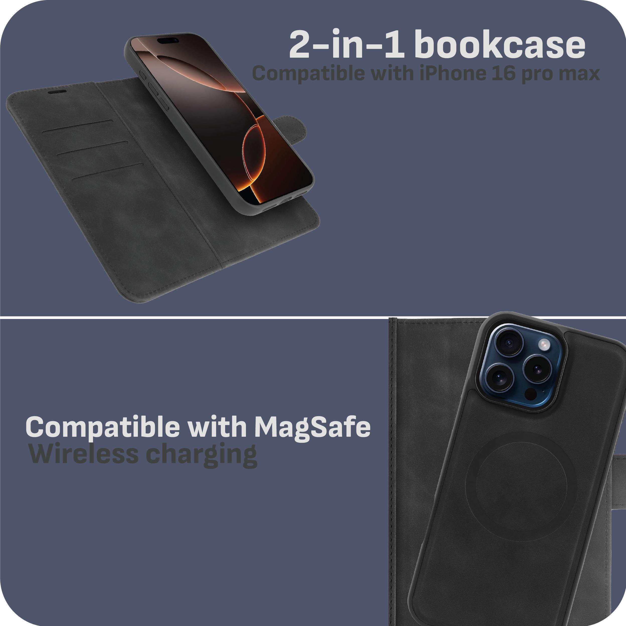 Thumbnail - Cazy Abnehmbare Brieftaschenhülle Magfit, 2-in-1-Design, Kartenschlitze (Apple iPhone 16 Pro Max), Smartphone Hülle, Sch...