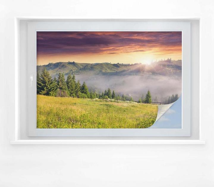 Image du produit Trenddeko Vallée de montagne dans le brouillard (120 x 80 cm)